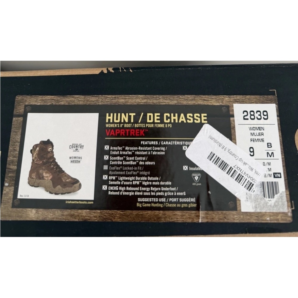 Irish Setter 2839 VaprTrek Waterproof Insulated Hunting Boots Women’s Sz 9 $199 - Picture 7 of 7